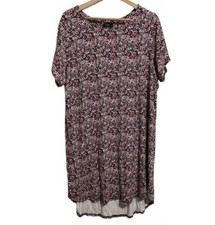 TAHARI Women’s Plus Size 2X floral shift dress Black Red Blue White