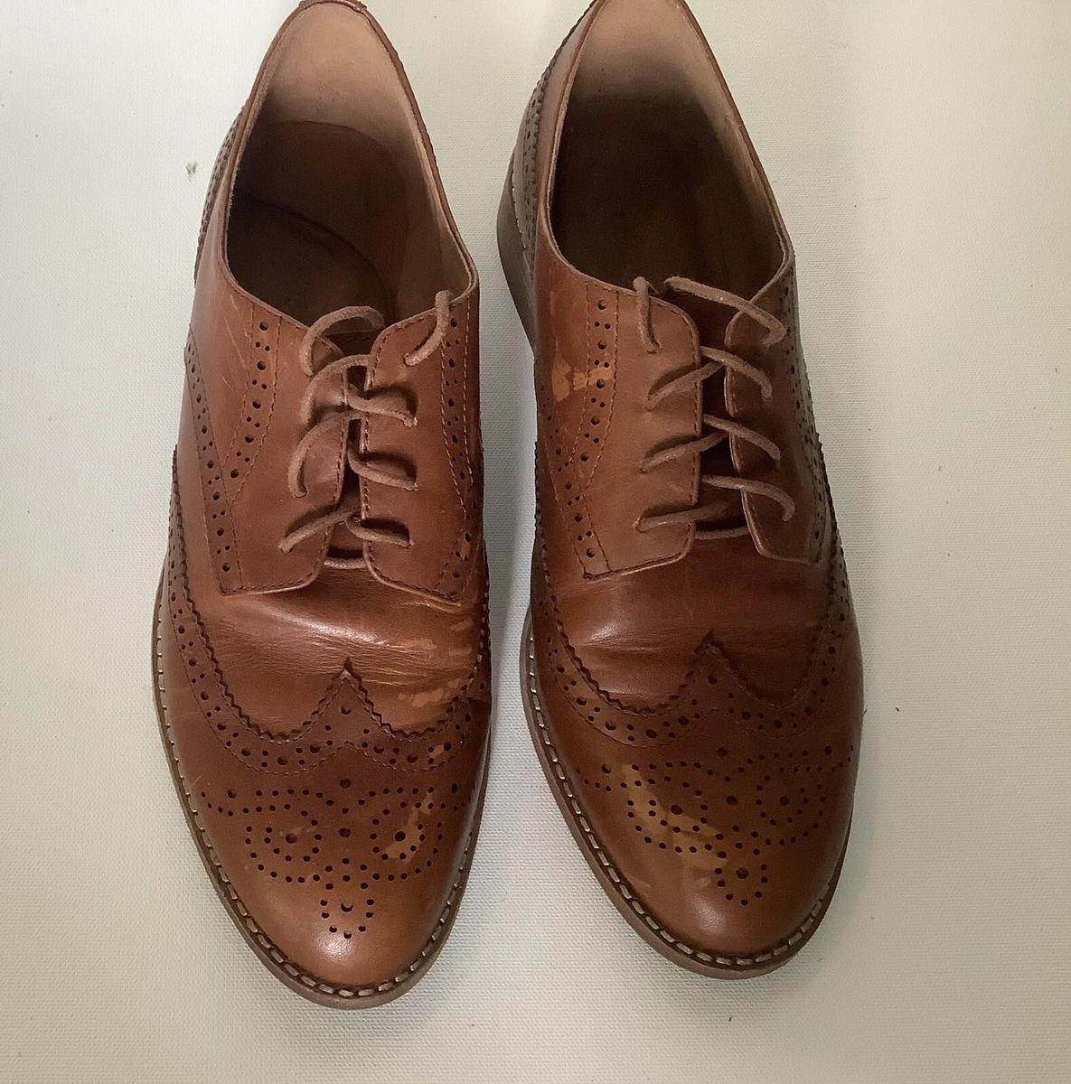Madewell Leather Juliette Oxford Womens Shoes Sz 8.5 Brown 063