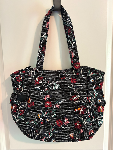 Vera Bradley Glenna Satchel in Perennials Noir Dot - NEW With Tags