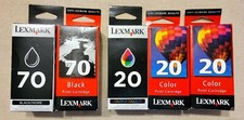 LOT of 5 Genuine LEXMARK 70 Black  20 Color OEM Print Cartridges  NEW  SEALED