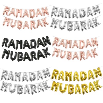 Ramadan Mubarak Luftballons EID Islamische Dekoration Wimpel Banner Party Deko BALON