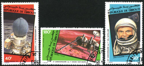 Djibouti C155-C157, CTO.Luna-9 Lune Atterrissage, John Glenn&#039;s Vol, Viking1 Mars