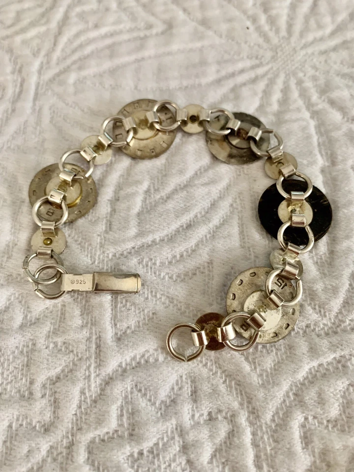 Steampunk Art Bracelet- Color Watch Faces-Crystals-Vintage-SS925 - Image 2 of 2