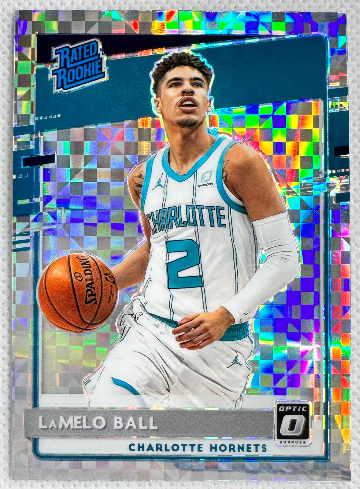 2020-21 Donruss Optic LaMelo Ball Rated Rookie Card RC #153 Checkerboard Prizm