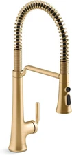 Kohler K-23765-2MB Tone Semi Pro Kitchen Faucet, Vibrant Brushed Moderne Brass