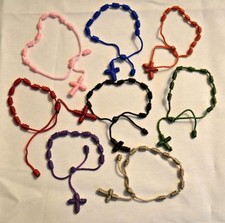 Adjustable Rosary Cord Bracelet CHOOSE YOUR COLOR Catholic Faith