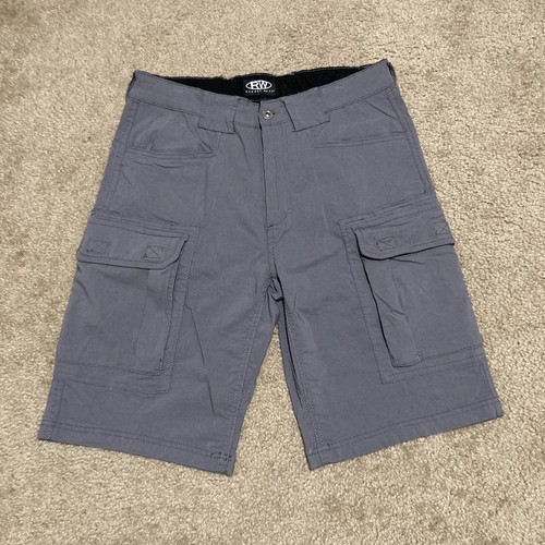 Rugged Wear Cargo Short Men's Sz 32 Stone Gray Pockets Outdoor Y2K Nylon Stretch