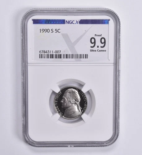 Proof 9.9 UCam 1990-S Jefferson Nickel 5c NGC X NGCX