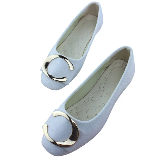 Women Flats Slip On Flat Shoes Formal Ladies Square Toe Classic Pumps Buckle - Bild 16 von 113