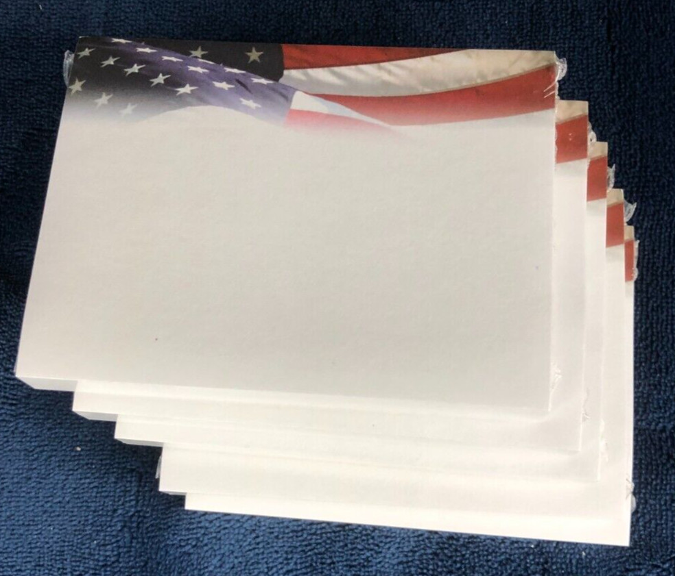 Lot of 5 Pads "Patriotic Flag" Post-em Sticky Notes 4x3 inches - Celebrate 250
