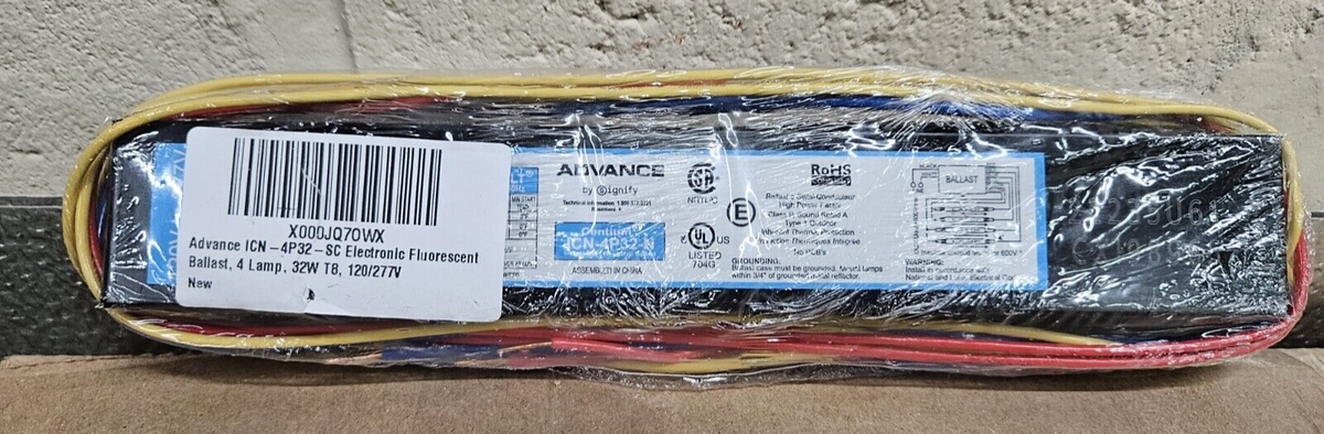 Alimentatore Fluorescente Advance ICN-4P32-SC – Elettronico 4 Lampade 32W T8 120/277V