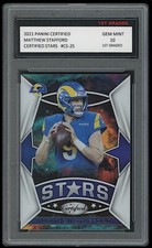 MATTHEW STAFFORD 2021 PANINI CERTIFIED STARS #CS-25 1ST GRADED 10 FOOTBALL CARD