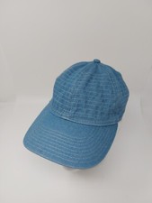 Blue Web Stitched Polyester Denim Strap Back Dad Hat Adjustable Cap
