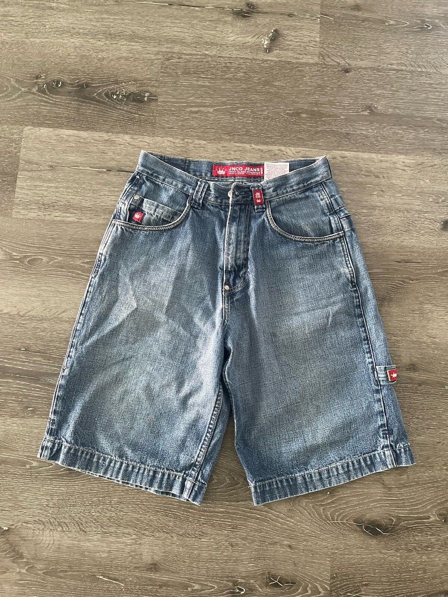 y2k JNCO JEANS ショートパンツ デニム Vintage Jnco Jeans Shorts Men 34 Baggy Y2K Dragon Skate Blue