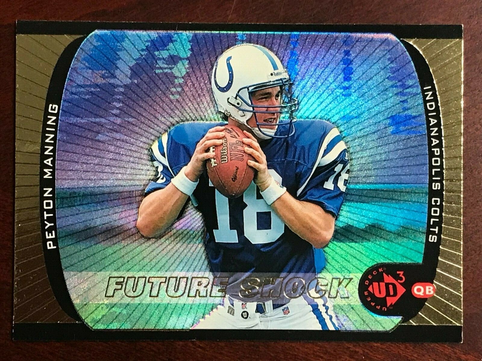 BEAUTY 1998 UPPER DECK UD3 PEYTON MANNING COLTS FUTURE SHOCK ROOKIE RC CARD #181