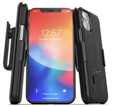 iPhone 12 Belt Clip Case 2020 Slim Cover with Holster Holder Matte Black 