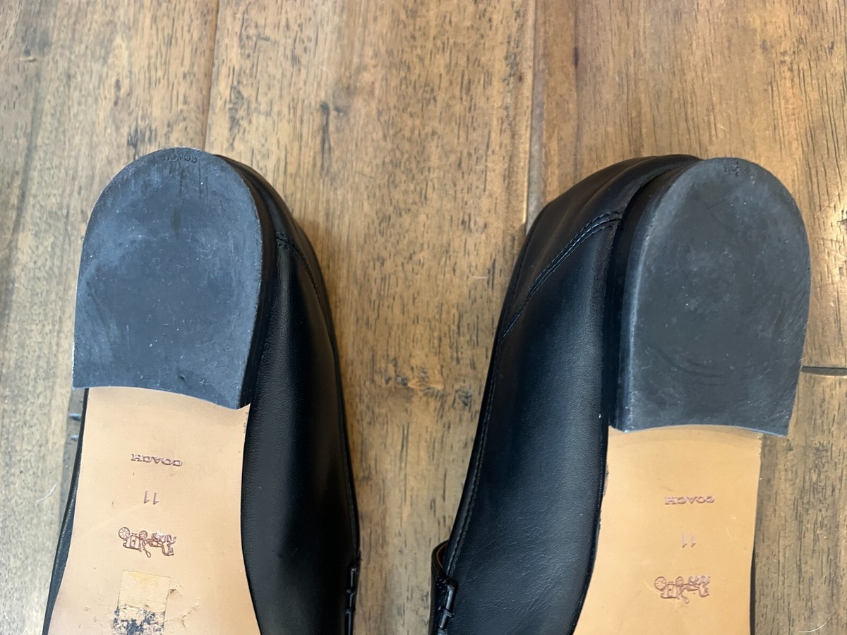 COACH Women's Black Leather Haley Loafer Slip On shoes COACH Women's Black Leather Haley Loafer Slip On shoes