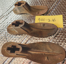 Lot of three 3 different antique iron cobbler  s boot/shoe maker form last