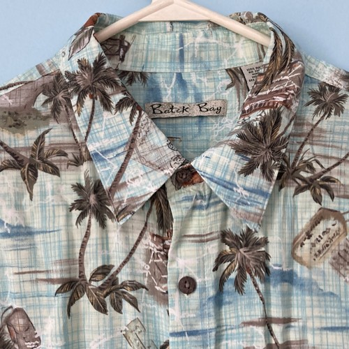 Batik Bay Tropical Short Sleeve Button Up Hawaiian Shirt Men's Large Tall 2X - Picture 3 of 7