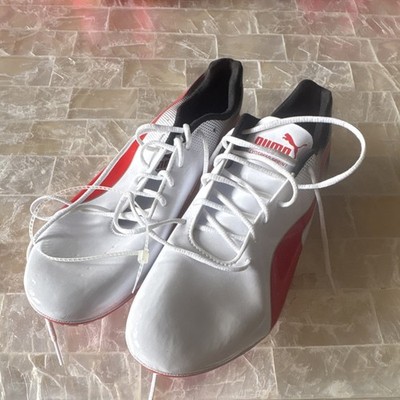 Puma EvoSpeed Sprint Track Spike Shoes for Sprinting White Red US 10 377001-03