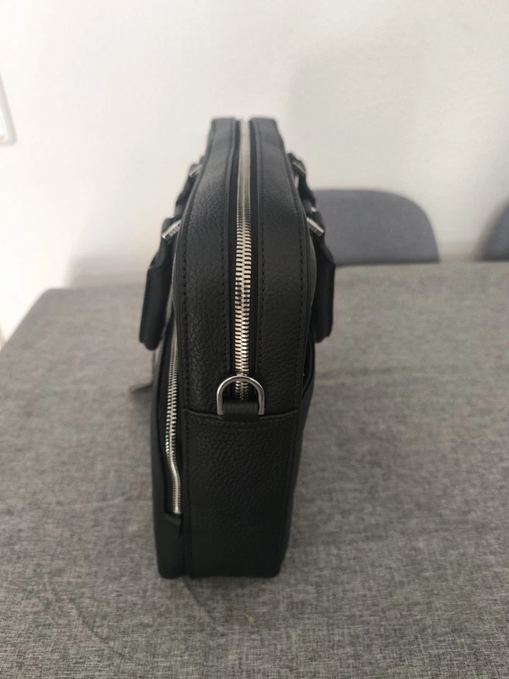 BOSS Herren New Crosstown S. Doc Aktentasche Aus Genarbtem Leder mit Prägung Neu - Bild 4 von 4