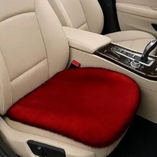 Sheepskin Car Seat Cushion, Soft Faux Fur Auto Seat Cover, Bre Color: Wine Red