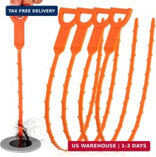 Drain Snake Clog Remover - 4 Pack 20 Inch Flexible Hair Drain Removal Tool for S
