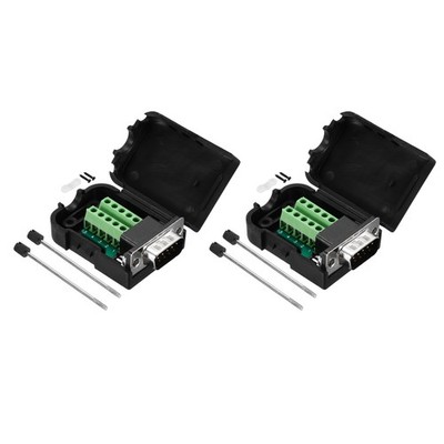 D-Sub DB9 Breakout Board Connector Männlich Buchse Terminalblock Adapter 2stk