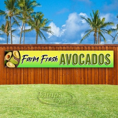 FARM FRESH AVOCADOS Advertising Food Vinyl Banner Flag Sign USA XL02167