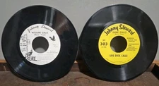 2 Vintage 1965 45rpm Records Johnny Stewart Duck Wildlife Game Hunting Calls 