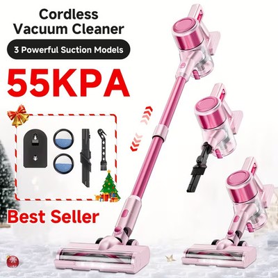 Cordless Vacuum Cleaner 55KPa Powerful Stick Lightweight Pet Hair LED - 600 Watt