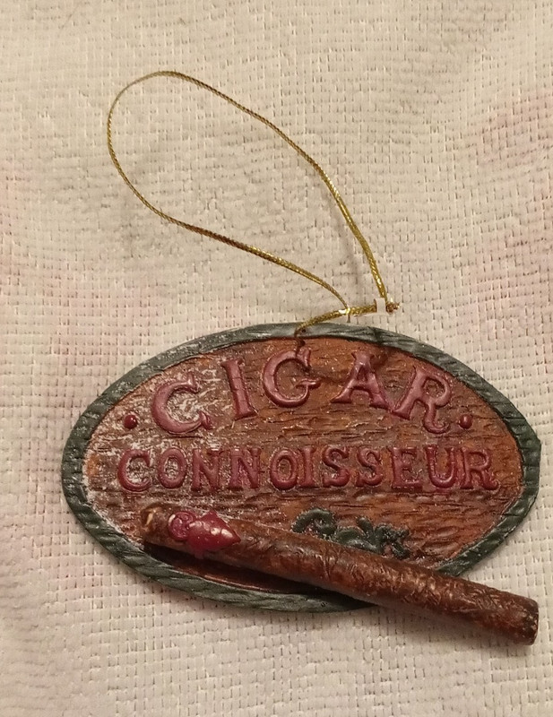 KSA Inc Cuban Cigar Oval Ornament Brown Red Hanging Decorative