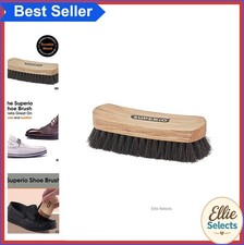 Shoe Brush 7 Inch Soft Horsehair Bristles Wood Handle For Leather Boots