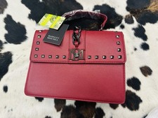BADGLEY MISCHKA Studded Maroon Handbag BNWT Crossbody Strap Medium Purse