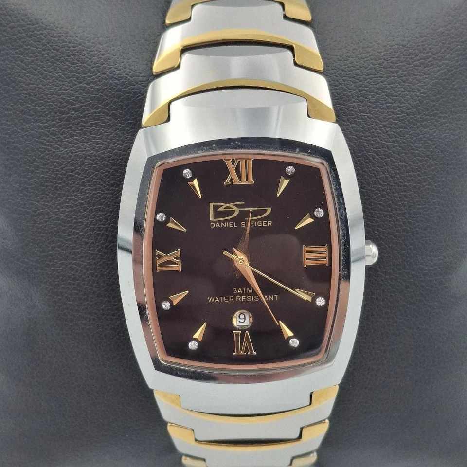Reloj de cuarzo Daniel Steiger 9177T-M Excelsior tungsteno para hombre con fecha de dos tonos Foto 3 de 4
