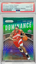 2019 Panini Prizm Kawhi Leonard Dominance Green Prizm #16 PSA 10