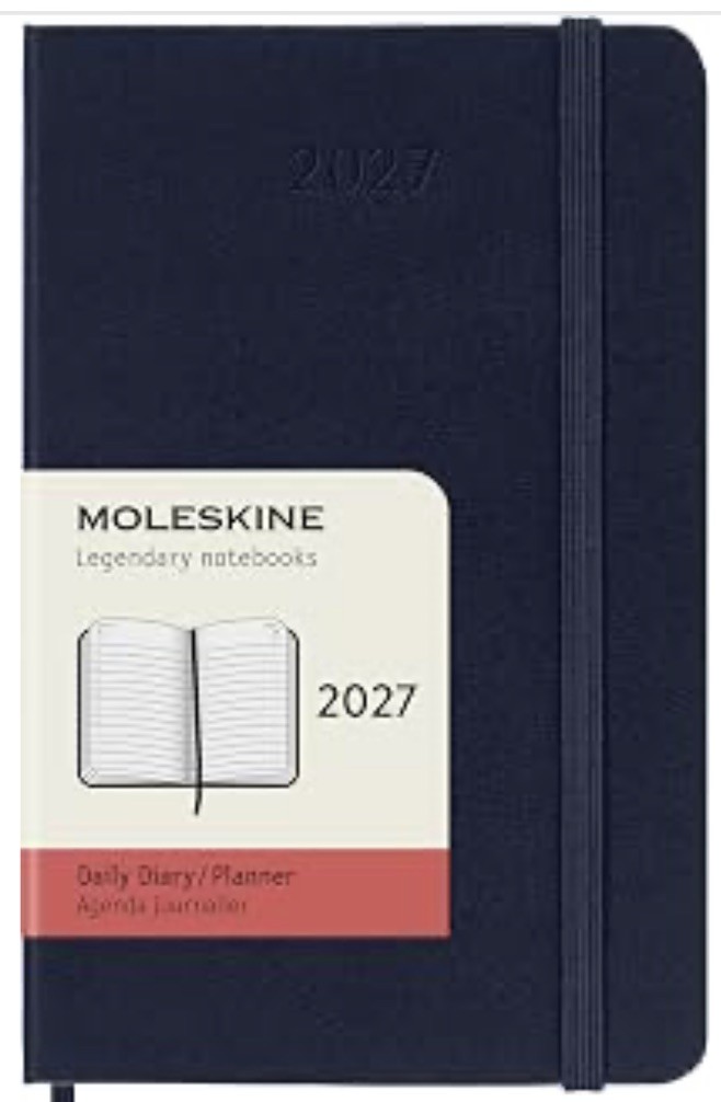 Moleskine 2027 12M Weekly hardcover daily diary Notebook planner Sapphire blue L