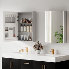 20x28" Medicine Cabinet Mirror with Storage Recessed/ Surface Mounted Adjustable
