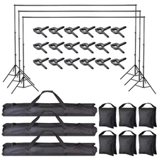 7x10Ft Photography Background Backdrop Support Stand Kit For Live Stream 3 Packs
