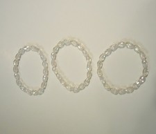 3 elastic based bracelets; Color: Clear; Costume Jewelry