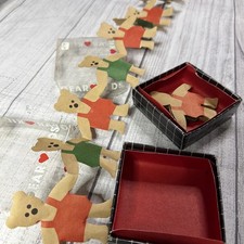 VTG Miniature Paper Garland Gear Kids Little Bear Kurt Adler 1985 Lot Of 2