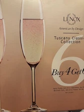 Lenox Tuscany Classics Collection Champagne Flutes Set of 6 #845276 8oz NEW