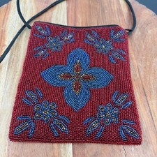 MILLICENT FINE HANDBAGS Borsa a tracolla con perline e fiori tracolla lunga