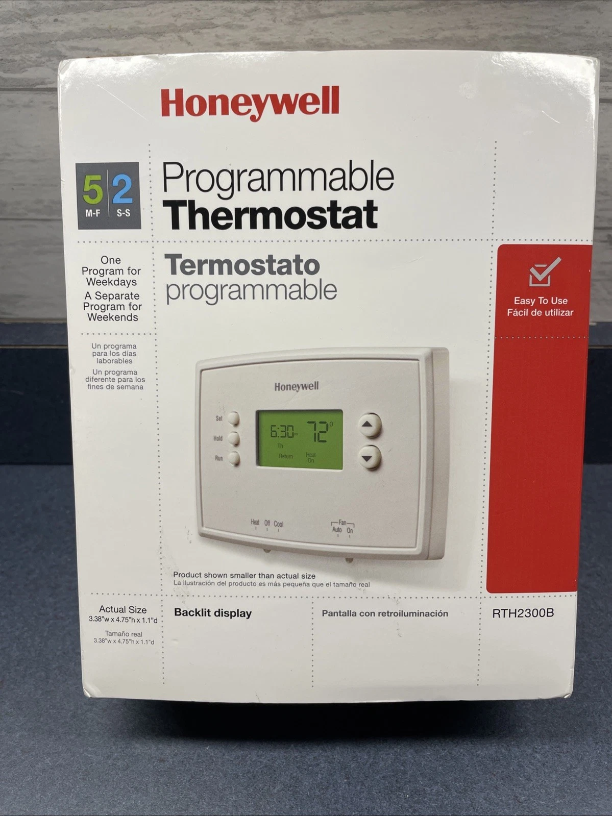Honeywell 5-2 Day Programmable Thermostat RTH2300B1012 Heating Cooling Tested