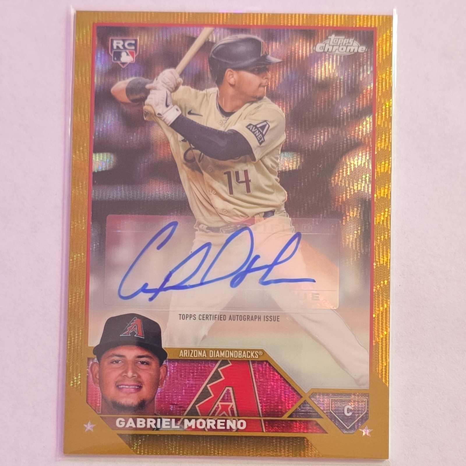 2023 Topps Chrome Update Gabriel Moreno Auto RC Gold Wave Refractor #21/50