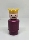 Vintage Fisher Price little people wood purple KING for Castle