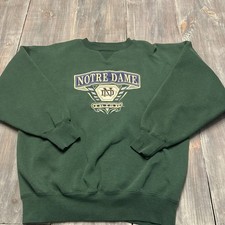 Vintage Notre Dame Fighting Irish Sweatshirt Green XL Midwest Embroidery