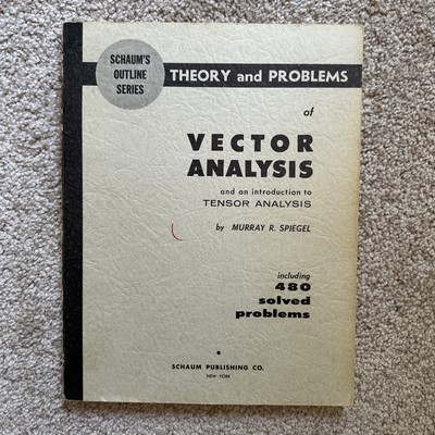 Theory And Problems Of Vector Analysis Schaum  By Murray Spiegel 1959