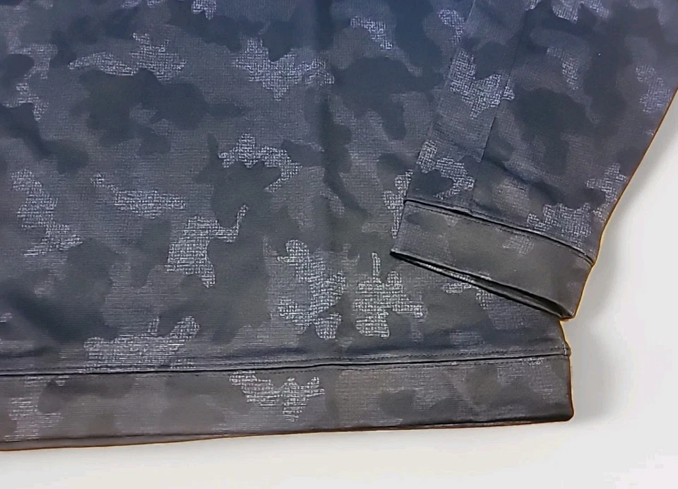 Woody's Retro Lounge 1/4 拉链迷彩黑色男式大号全新长袖 — 第 3/4 张图片