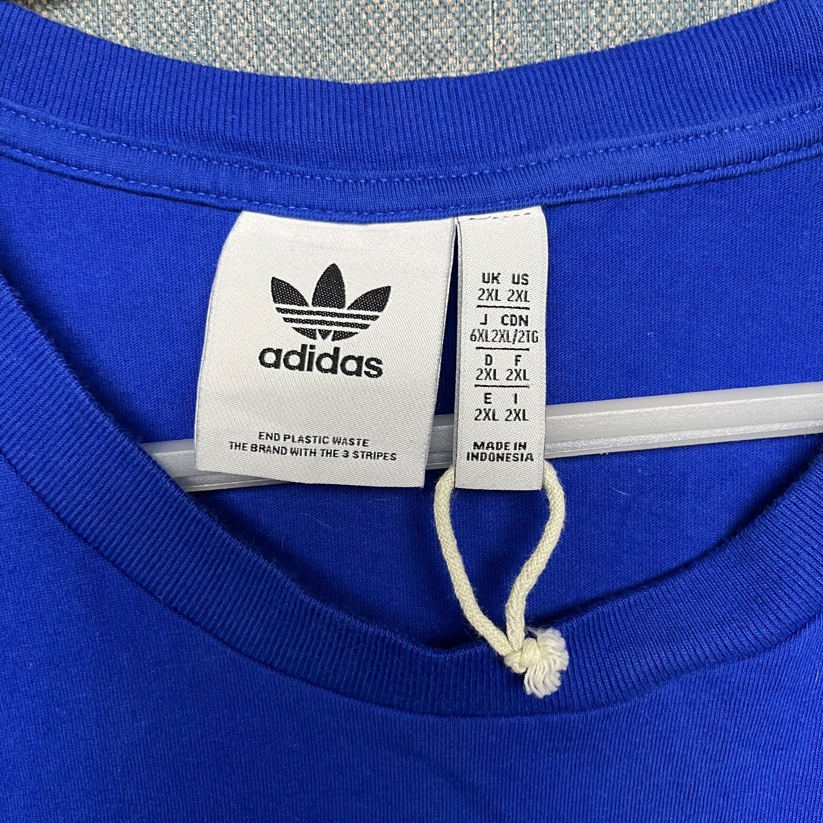 Adidas Originals Men's T-Shirt Size 2XL Blue Trefoil Logo Short Sleeve Athletic thumbnail 6
